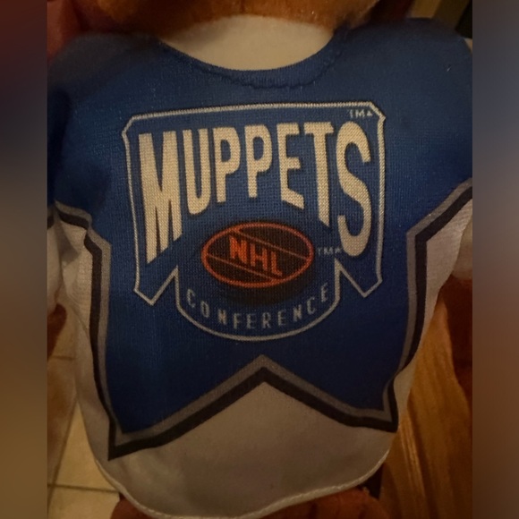 Vintage 1995 McDonald's Muppets NHL Fozzie Bear Plush Figure with Original Tag - Picture 6 of 16